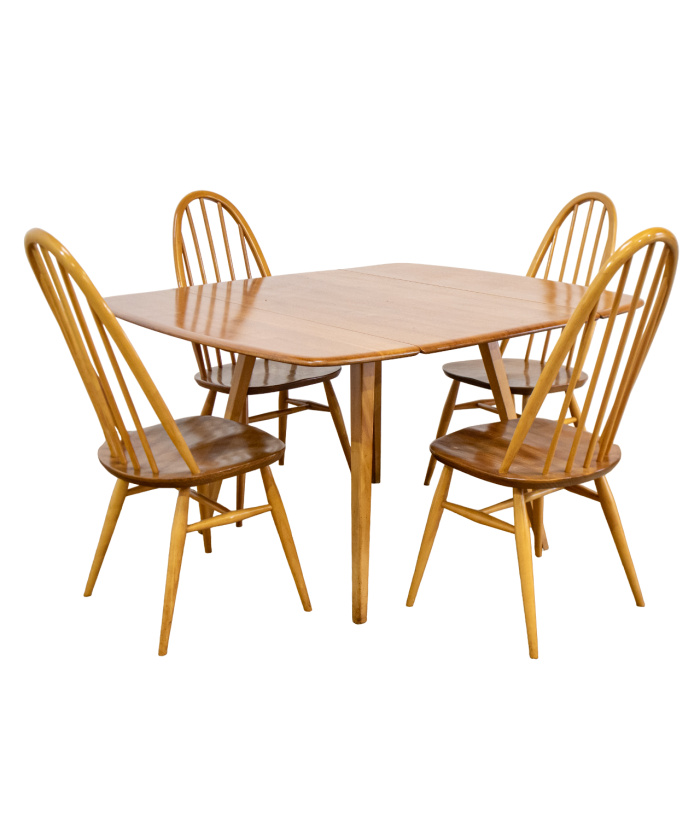 Ercol Drop Leaf Dining Table Model 492 & 4 Chairs