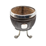 Georgian Coconut Cup with Silver Rim and Feet