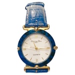 1980s Christian Dior Blue Stone Dial Quartz Watch