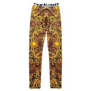 1990s Versace Jeans Couture Baroque Print Stretch - Jersey Leggings