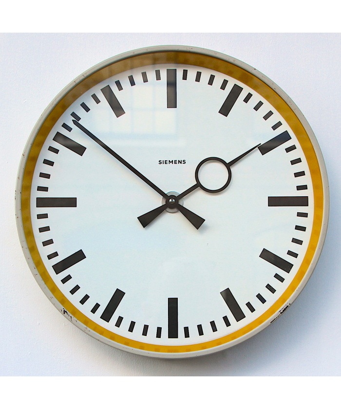 Vintage Slimline Wall Clock By Siemens, 1960s