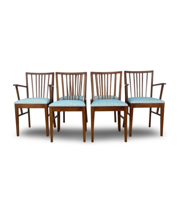 Mid Century Teak Dining Chairs By Vanson