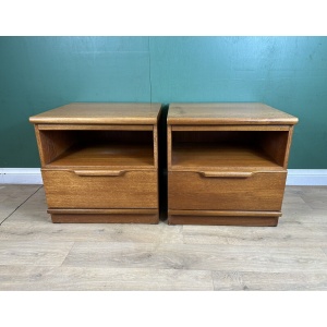 Mid Century Teak Pair Of Two Bedside Cabinets By Stonehill
