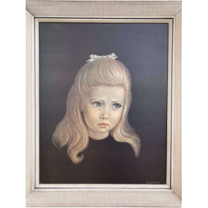 1960s Irene Spencer “Teardrop” Crying Girl Framed Print