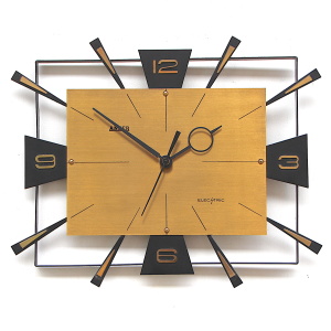 Striking Sunburst Style Vintage Wall Clock By Anker, 1960s