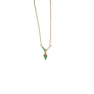 9ct Gold Emerald & Diamond Necklace