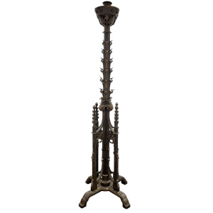 A 19th Century, Wrought Iron, Gothic Revival Paschal Candle Stand