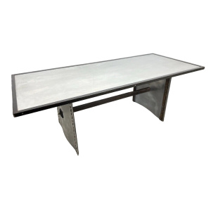 A Bespoke Industrial Aluminium and Iron Dining Table
