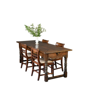 Antique Rustic Continental Walnut Refectory Dining Table