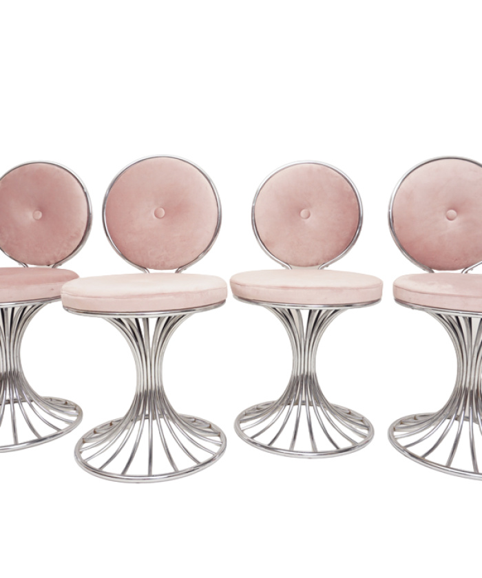 Chromed Chairs by Gastone Rinaldi for Rima