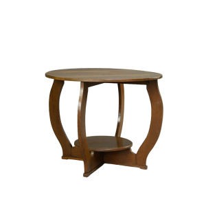 Deco Oak Two Tier Round Centre Occasional Side Table