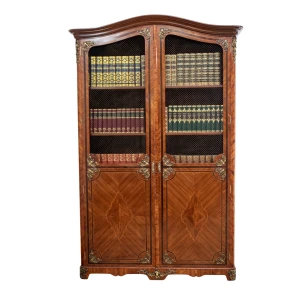 French Louis XV Style Mesh Door Bookcase