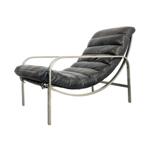 Halo Scott, Modern Leather and Chrome Accent Lounge Chair for John Lewis