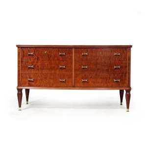 Mid Century Chest Of Drawers In Pommelle Sapele By Dassi