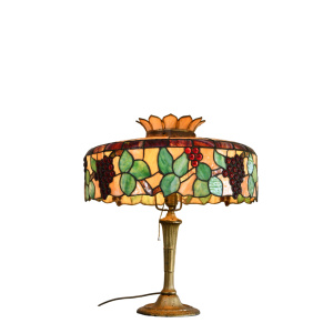 Miller Table Lamp & Large Tiffany Style Slag Glass Shade