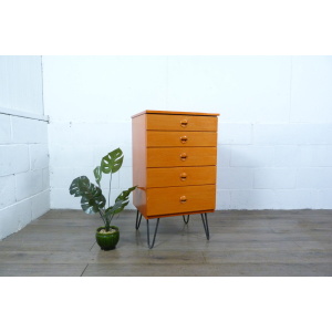 Schreiber Mid-Century Chest of Drawers on Hairpin Legs