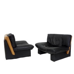 Pair of Slipper Chairs by Nicoletti Salotti, 1980