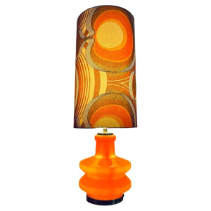 Space Age Illuminated Orange Glass Table Lamp