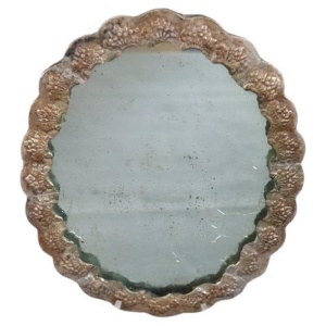 Hand Mirror with Silverplate Frame, Late 19th Century