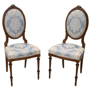 Early 20th Century Carved Beech Wood Chairs, Set of 2