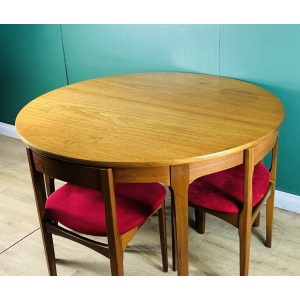 MCM Space Saver Table & 4 Chairs By Nathan Furniture