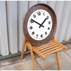 Vintage Factory Style Mounted Dial Wall Clock, 1970s