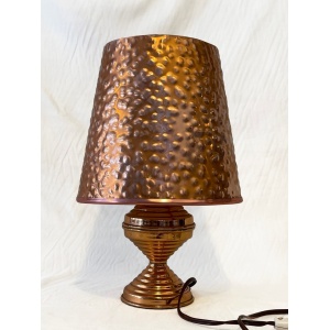 Art Deco 1930's vintage hammered copper retro lampshade and base full working order
