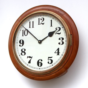Vintage Walnut British Waiting Room Style Wall Clock