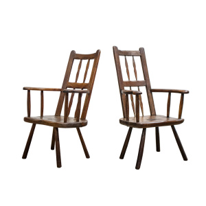 Pair of Primitive 19th Century Chairs