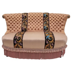 Rare 19th Century Napoleon III Silk Satin Sofa