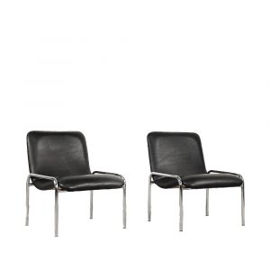 Vintage Minimalist Chrome Armchair from Thonet, 1970s., Set of 2