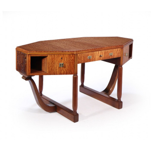 French Art Deco Desk In Satinwood By Maurice Dufrene